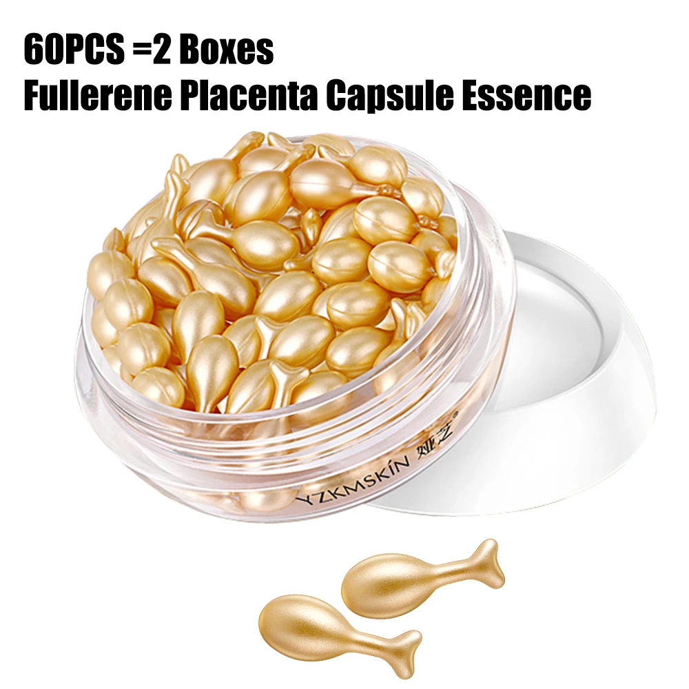 30/60PCS Fullerene Placenta Capsule Essence Moisturizing