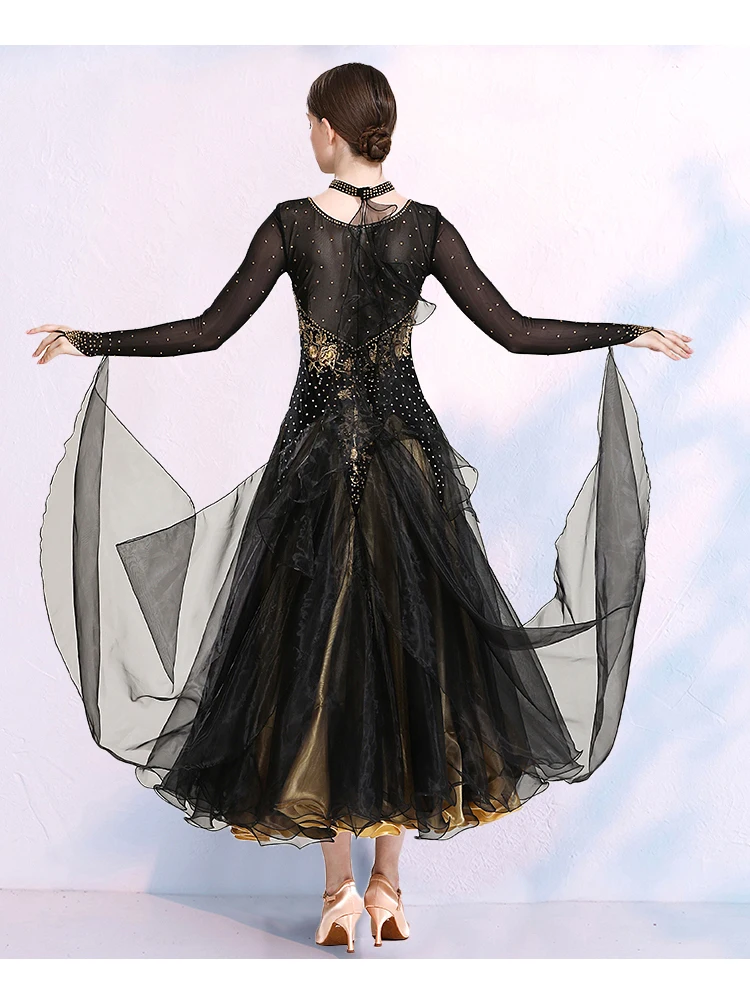 Customized Women's Adult Latin Standard Dance Jazz Modern Dance Costume Evening Party Advanced Dress Waltz Competition  Dress