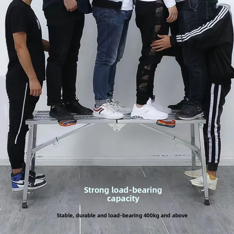 مقعد قابل للطي لرفع مسند القدمين المزخرف السميك، سلم سقالات معجون داخلي مزدوج الدعم