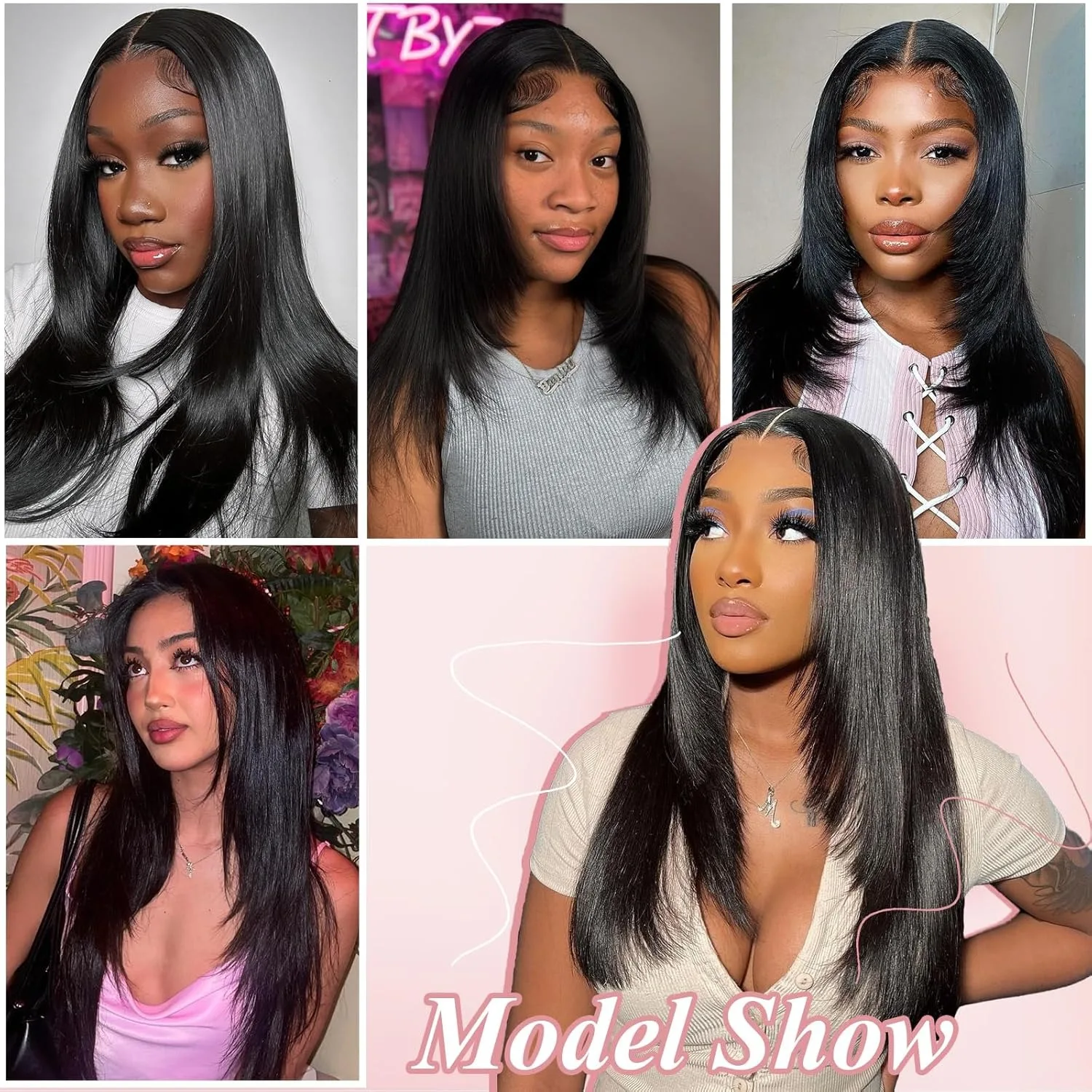 40 بوصة مستقيم الخامس جزء شعر مستعار شعر الإنسان لا ترك البرازيلي موجة عميقة خصلات الشعر المستعار الإنسان للنساء لا الغراء عذراء الباروكات للبيع