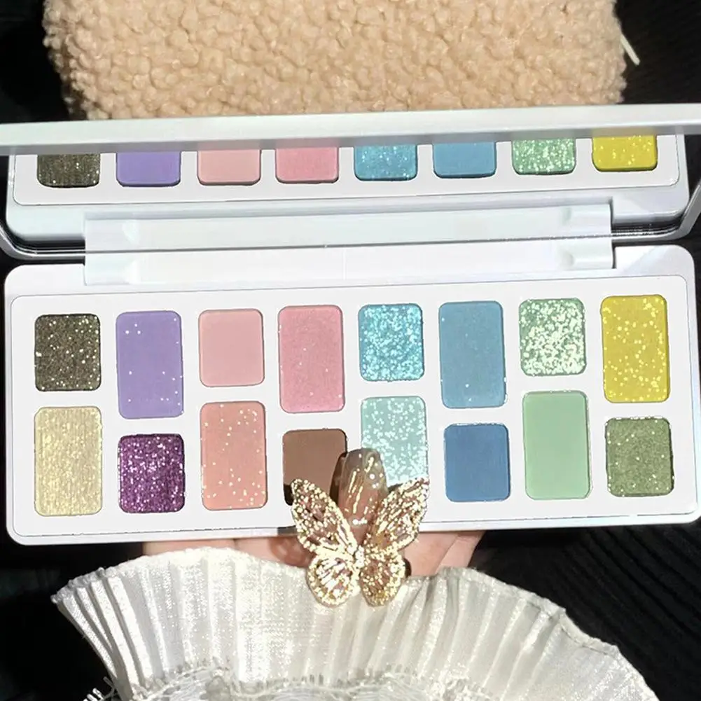 Paleta de Sombras Glitter para Mulher, 16 Cores, Impermeável, Pó Fashion, Longo, Ferramentas Cosméticas, Kit de Maquiagem, Prensado de Longa Duração, F1E3