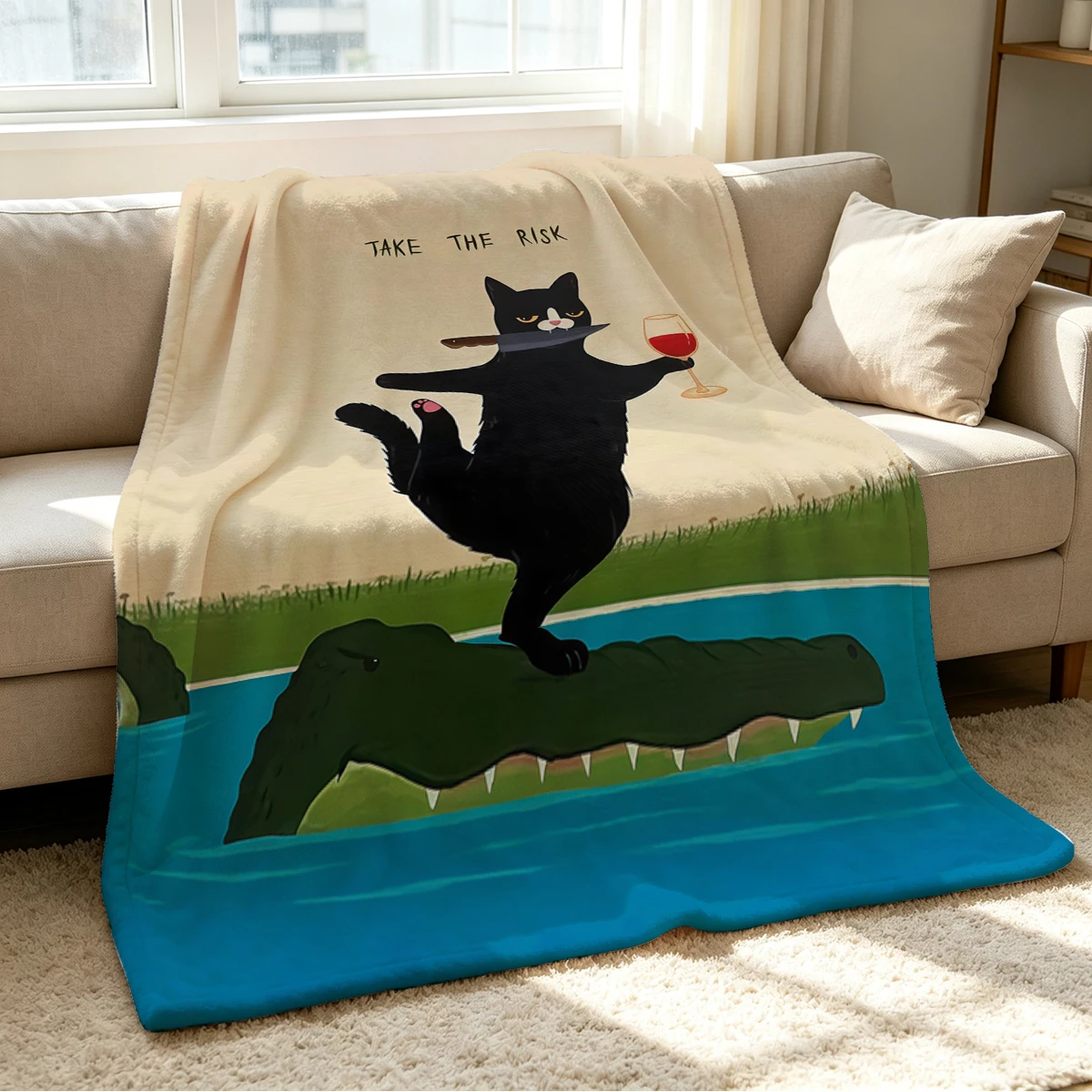 Brave Risk Blanket Soft Cozy Throw for Sofa Bed Festive Holiday Decor Gift for Kids and Adults,Lightweight and Warm
