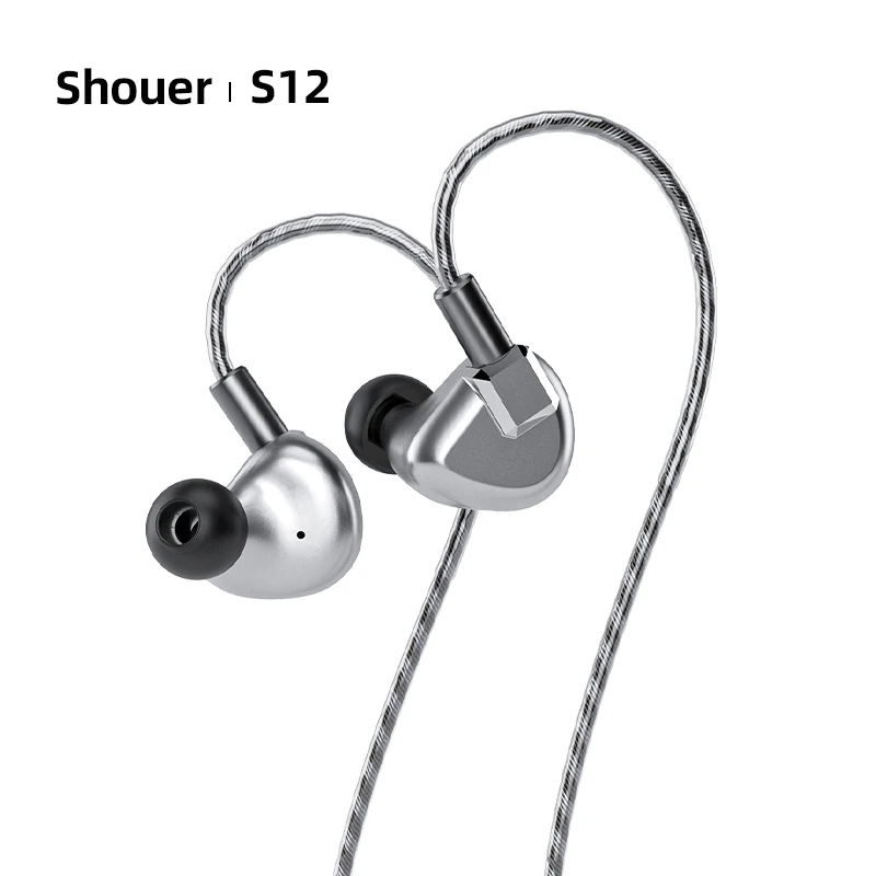 Shuoer S12 Earphone 14.8mm Planar Magnetic Transducer In-ear Headphones Aluminum CNC 102dB 1KHZ 16Ω 3.5mm Stereo 4.4mm Balance