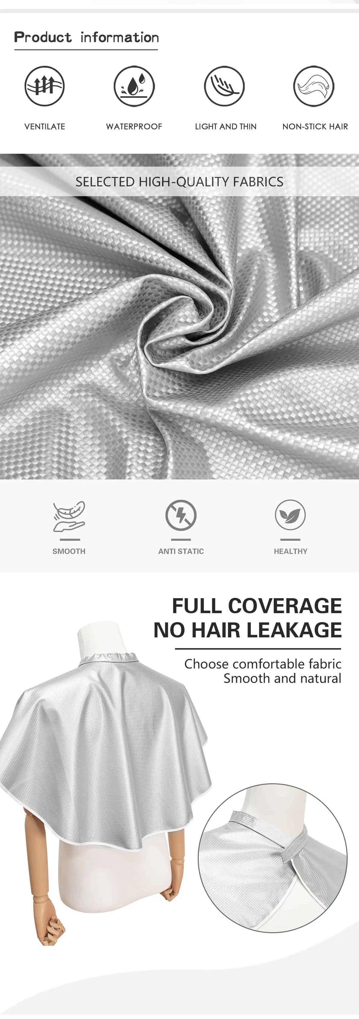 Salon Barber Haar Schneiden Kragen Stylist Schneiden Cape Antistatische Haar Färben Schal Neck Wrap Abdeckung Friseur Friseur Zubehör – Detail 2