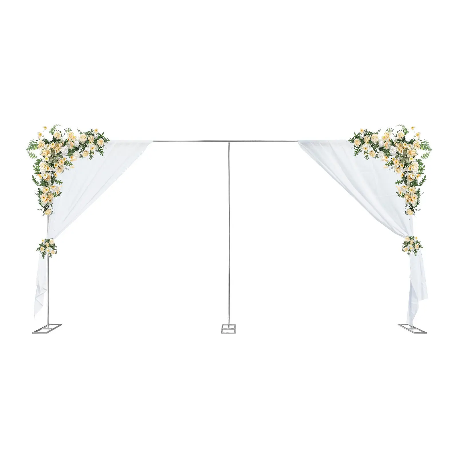 3x6M Wedding Arch Door Metal Iron Backdrop Stand Birthday Party Decor Silver Balloon Frame Garden Flower Plants Rack