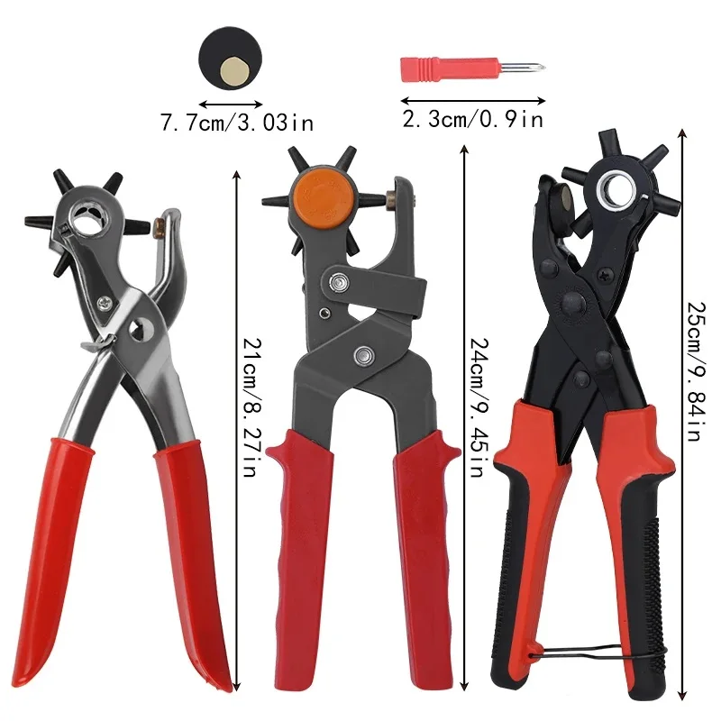 KRABALL Leather Hole Punch Tools Multifunctional Carbon Steel Belt Puncher Punching Tool Belt Hole Puncher Leather Crafts Tool