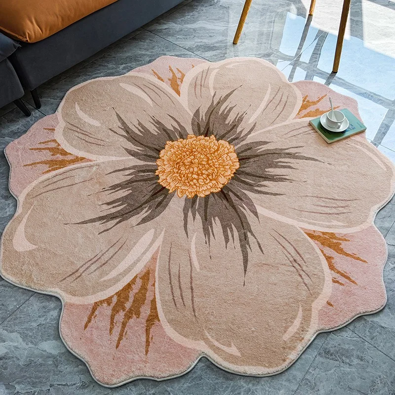 Flower-shaped Chair Mat Non-slip Living Room Floor Mat Bedroom Rugs Home Decor Lounge Rug Cloakroom Bath Absorbent Mats