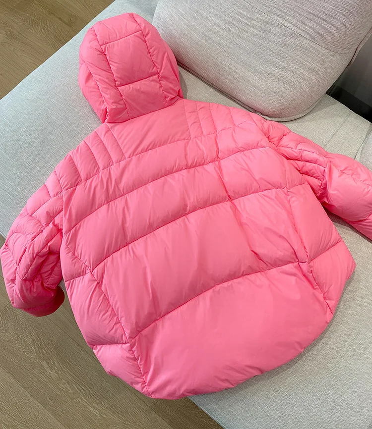 Ultralight Warm Hooded Down Jacket Women Puffer Parkas 2025 New High-end Simple Cocoon Type Oversize Winter Down Coats Female