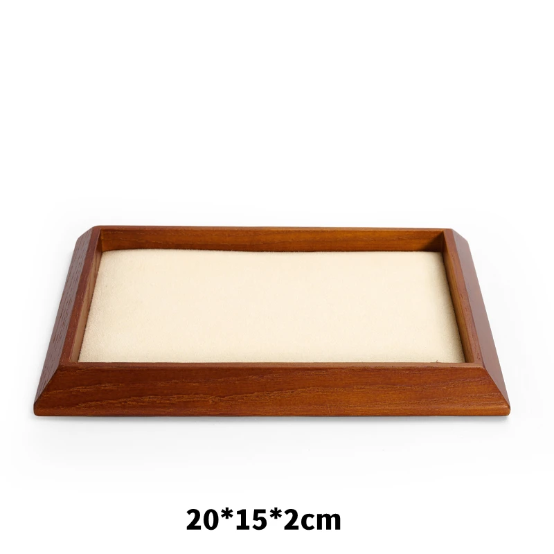 Oirlv Solid Wood Jewelry Organizer Tray Stackable Brown 10