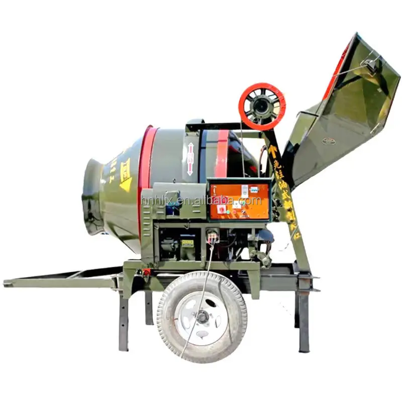 JZC350 Trailer Mounted Mobile Concrete Mixer With Pump 110v 220v 240v 380v Portable Cement Concrete Mixing Machinery For Sale