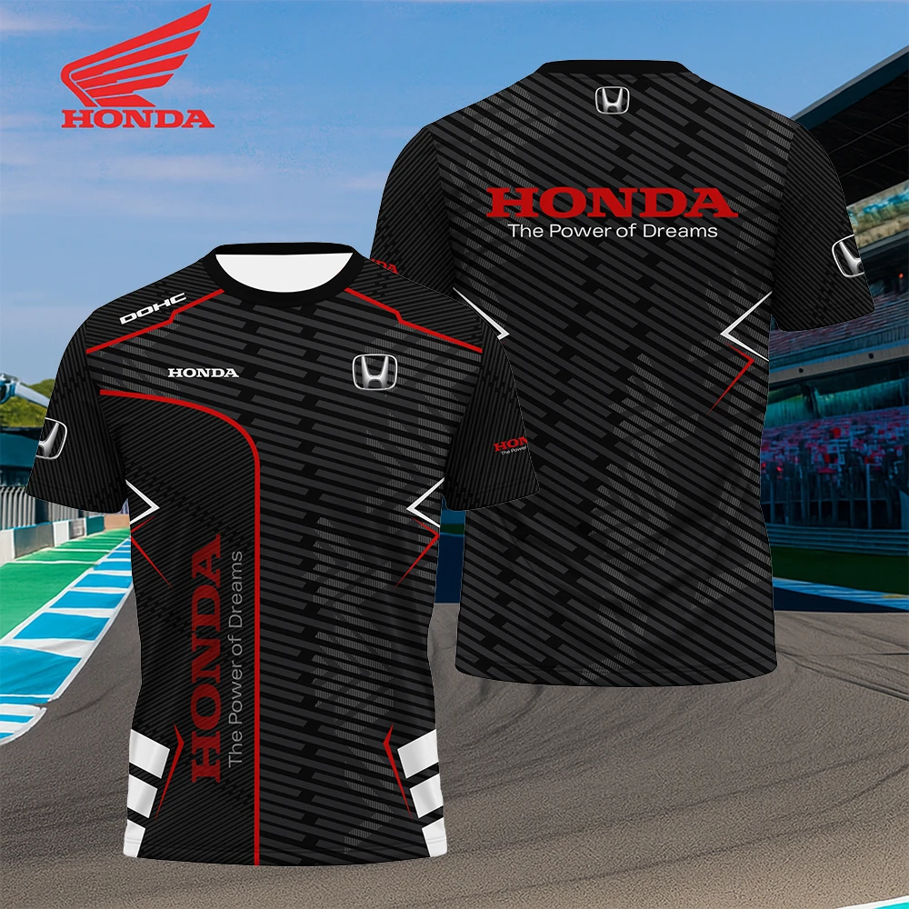 

Honda Men's Motorcycle Racing T-shirt Summer Quick Dry Lightweight Short Sleeve Jersey Breathable Sports Top For Outdoor Riding