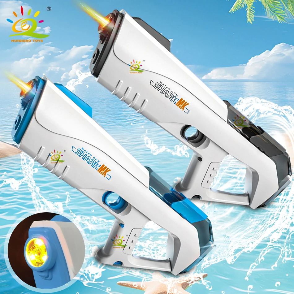 HUIQIBAO 2025 Pistola ad acqua elettrica a impulsi completamente automatica Pistola ad acqua da spiaggia all'aperto Giocattolo da battaglia d'acqua Gioco estivo Giocattoli per regalo per adulti