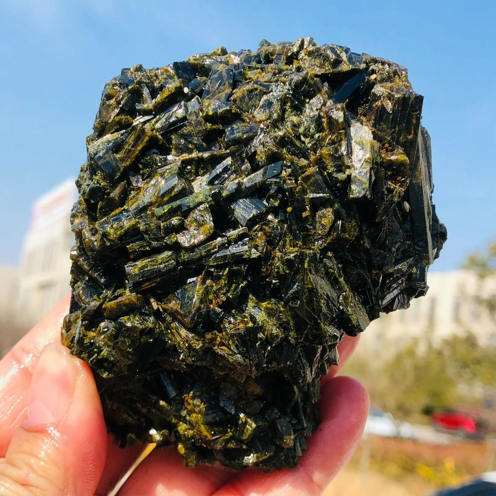 

Huge Natural Green Tourmaline Raw Stone, Quartz Crystal Mineral Sample Reiki Healing Gemstone, Deagnetization Energy Stone