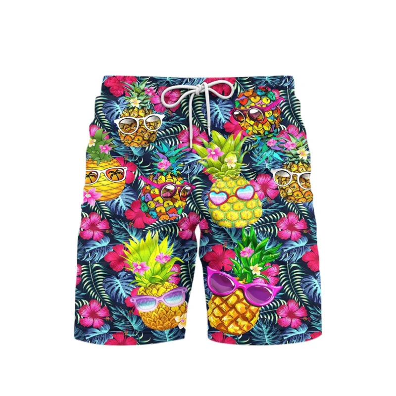 Beliebte Ananas Grafik Strand Shorts Hosen 3d gedruckt Hip Hop Y2k Board Shorts Sommer Hawaii Badeanzug coole Surf Badehose