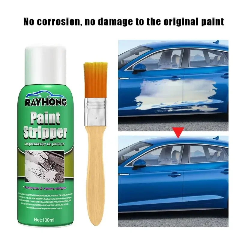 Car engine paint remover, clear coat stripper, metal surface stripper, streak-free wheel cleaning, gel with brush