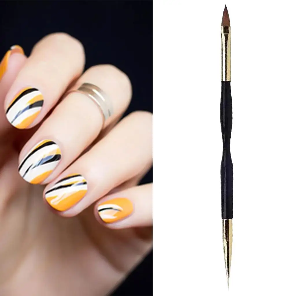 Гель с двойной головкой для рисования цветов, круглая акриловая ручка-кисть для дизайна ногтей «сделай сам»