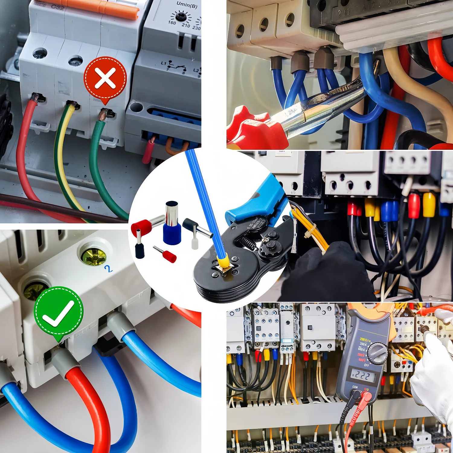 100 Stück Isolierte Kabelendverschlüsse, AWG 22-6 Drahtklemmen, Crimpverbinder, E7508/E1008/E1508/E2508/E4009/E6012/E10-12/E16-12 – Detail 5