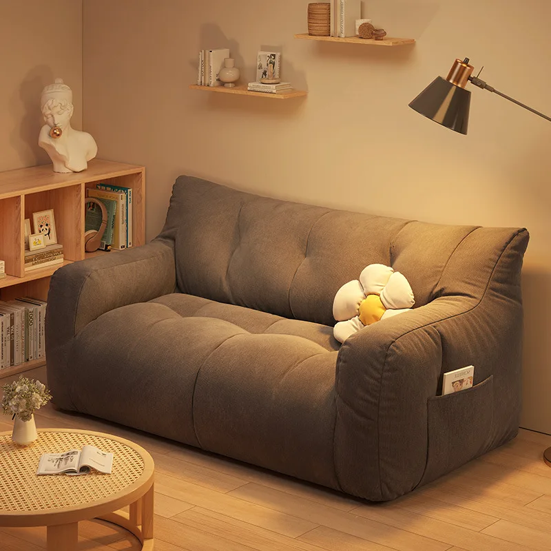 Fabric sofa living room small apartment 2025 new rental double triple tatami lounge area lazy sofa