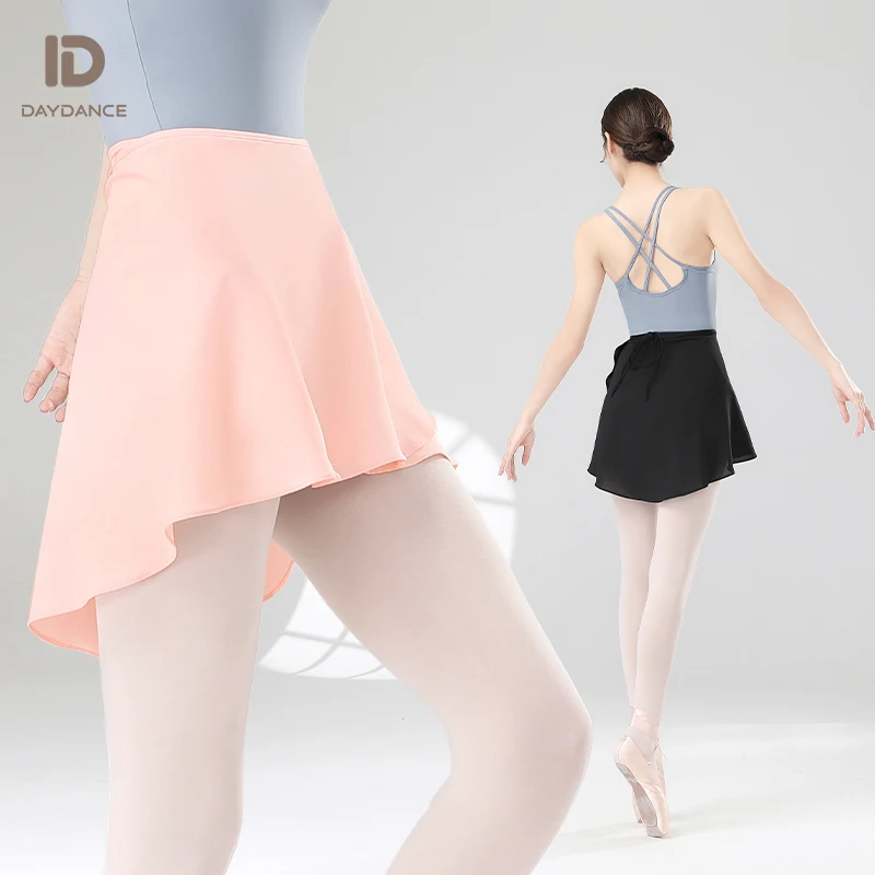 Women Ballet Skirts Tie up Wrap Dance Skirt Chiffon Short Skirt Women Dance Skirts Ballet Tutu Dress Adult Dance Costumes