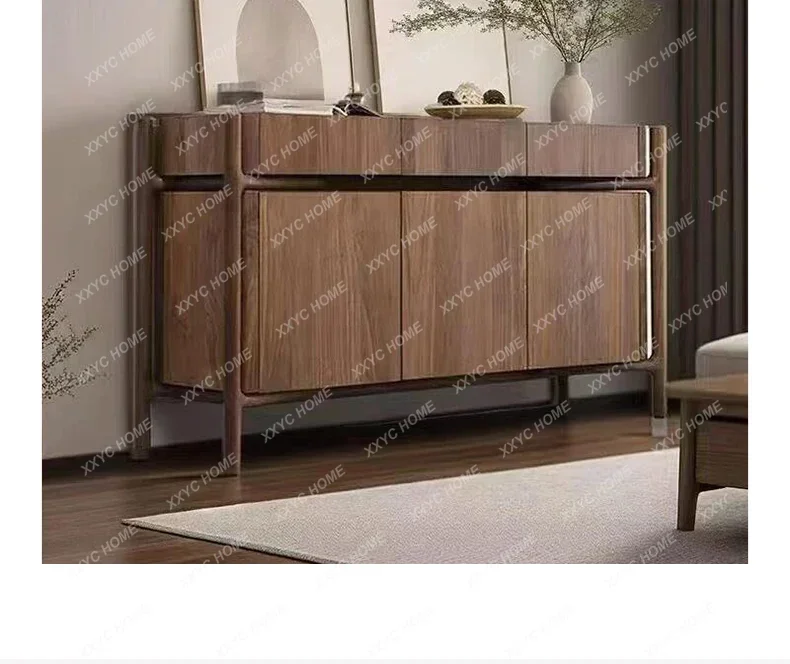 XXLuxury Solid Wood Porch Cabinet Entry Foyer Simple Household New Chinese Retro Dining Side Cabinet