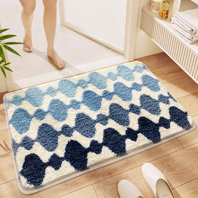 Imitation cashmere bathroom floor mat toilet toilet toilet door  absorbent foot mat household quick-drying carpet