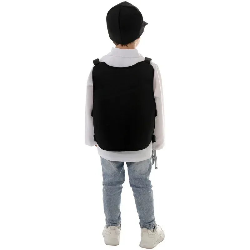 FBI Police Role-playing Kid Cosplay Costume Children\'s Police Vest Performance Clothing School Stage