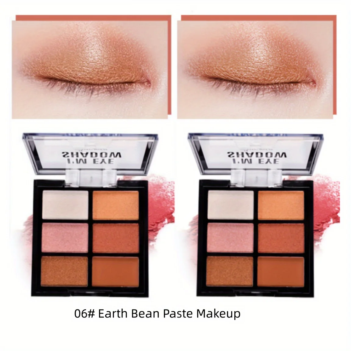 Vassoio per ombretti a 6 colori Ombretto in polvere opaca e glitter ad alto pigmento Kit per trucco impermeabile a lunga durata per occhi