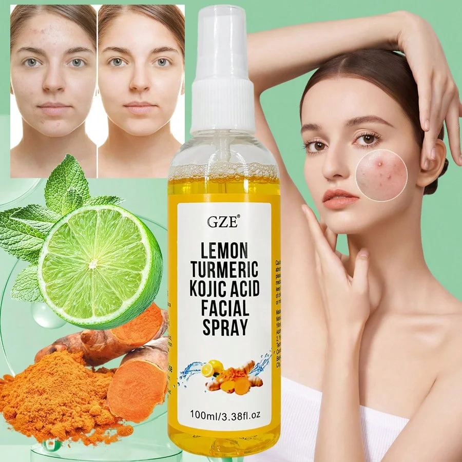 GZE LEMON TURMERIC KOJIC ACID Facial Spray - Skin Balancing Mist for All Skin Types, Antioxidant Spray with Natural Ingredients