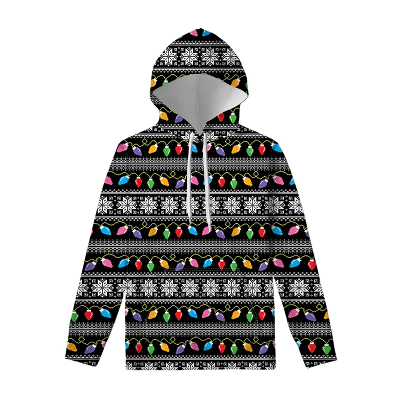 Sudadera con capucha con estampado 3D de árbol de Navidad para hombre, sudadera de gran tamaño, chaqueta suelta de moda Harajuku, jerséis casuales con capucha, Tops de ropa de calle