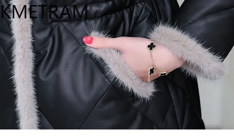 100% جلد الغنم أسفل معاطف النساء الوقوف طوق جلد طبيعي أسود سترة منفوخة 2025 ملابس خارجية ملابس الشتاء امرأة putaхоovyк