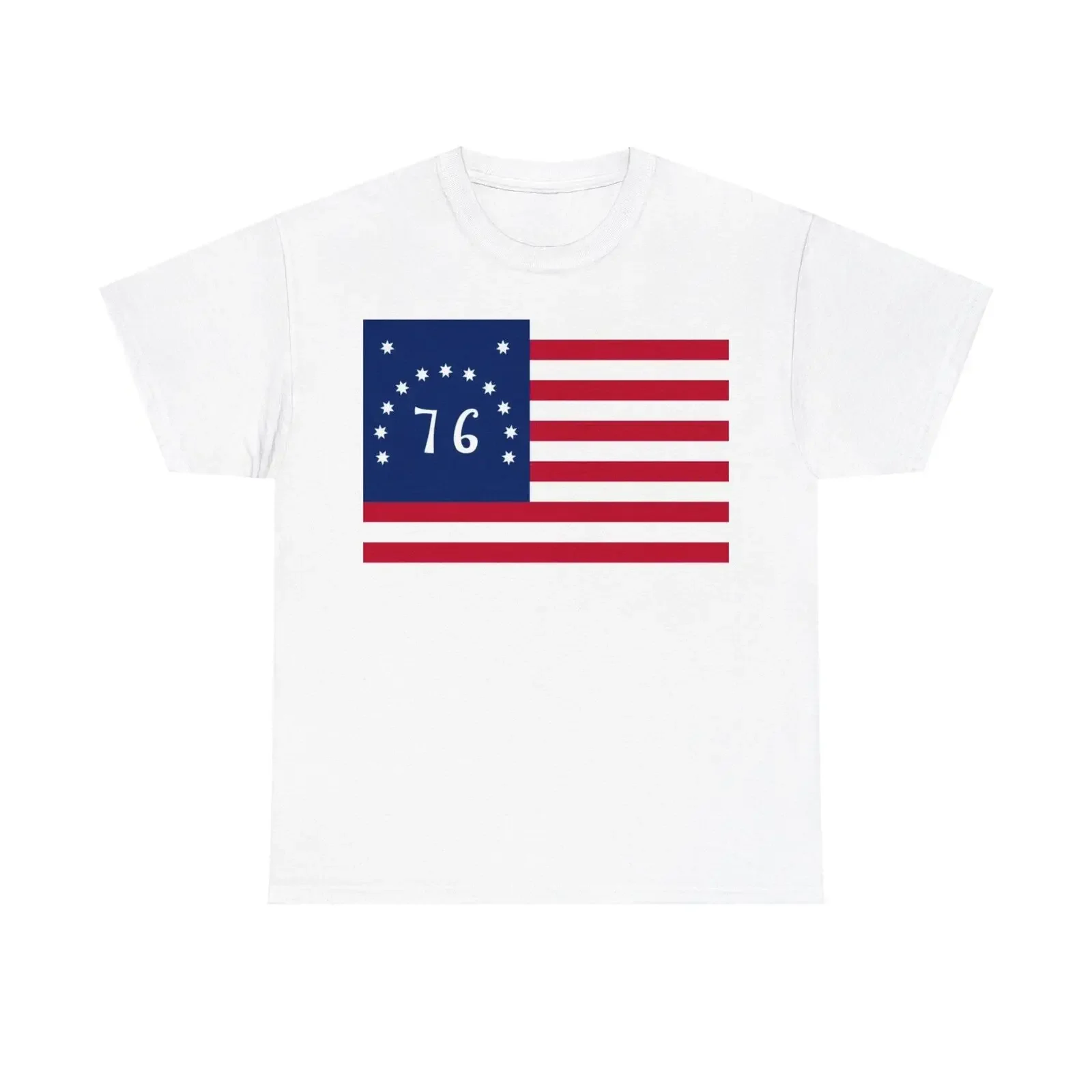 1776 Flag Tshirt American Flag USA Betsy Ross july 4th Unisex Heavy Cotton Tee