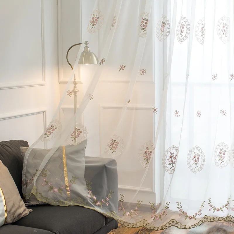 Вышитые белые шторы для оконных экранов для гостиной, окон, балкона, перегородка, тюлевая перегородка, дверная перегородка, затвор