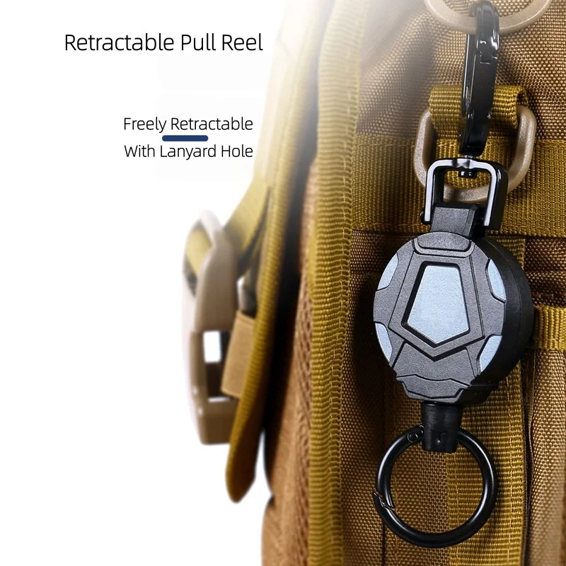 4Pcs Durable Retractable Carabiner Keychain Quick-Release Design Ideal for Hospitals Offices and Schools