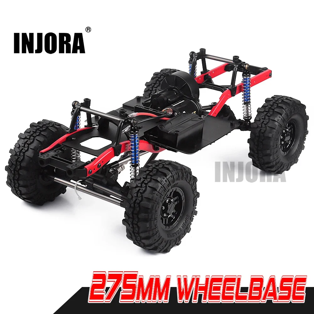 INJORA 275mm Wheelbase Assembled Chassis with Wheels for 1/10 RC Crawler