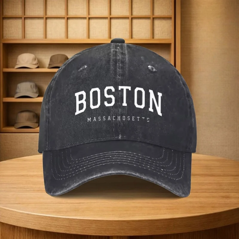 Vintage Boston Baseball Cap Unisex Adjustable Duckbill Hat Multiple Colors
