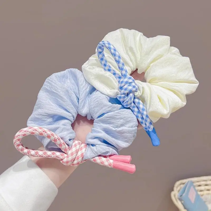 バレエスタイルのフレッシュカラーヘアロープ – 韓国大腸ヘアゴム、女の子の高級弾性おだんごヘアバンド