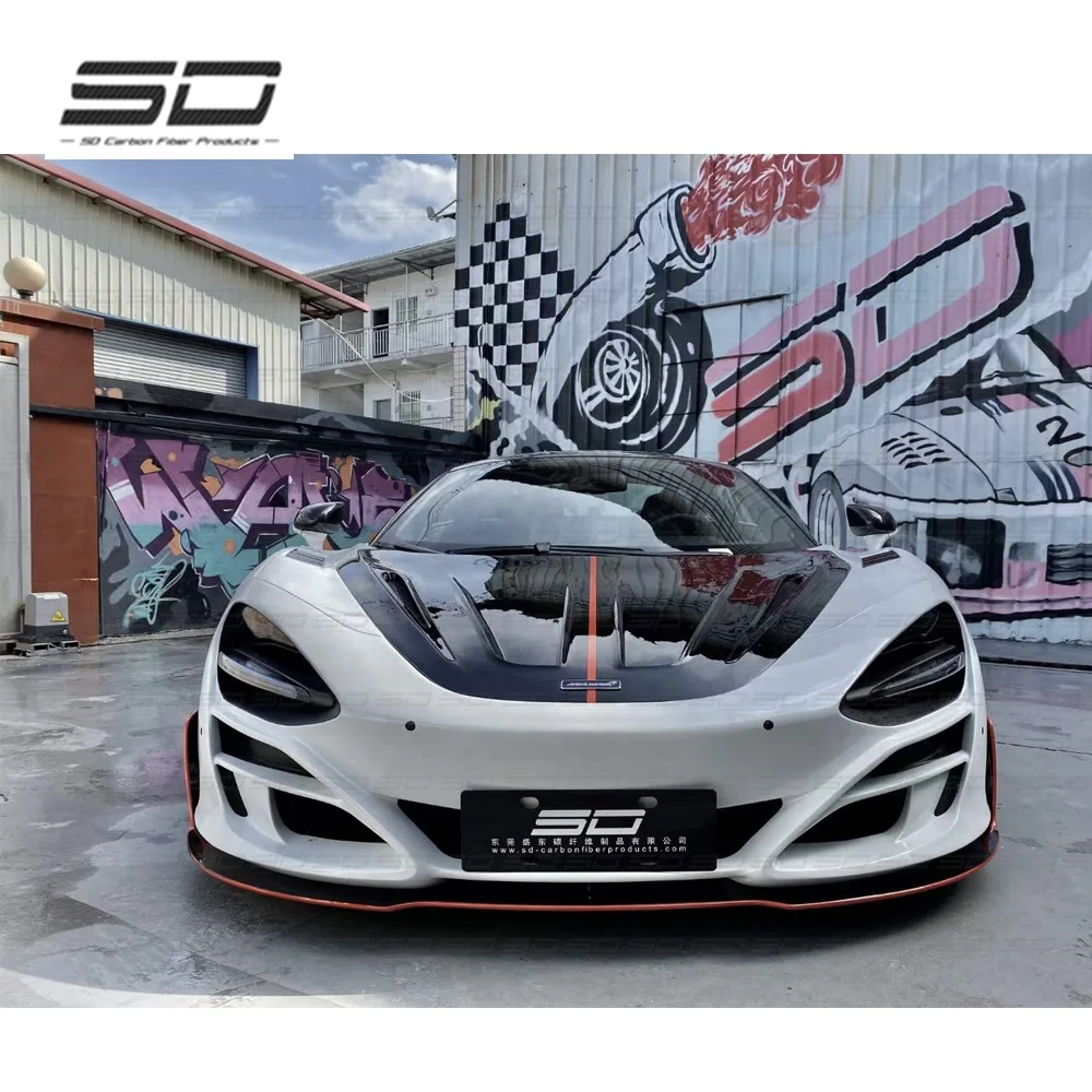 

High Quality Bodykit M Style Carbon Fiber Full Set Bumper Side Skirts Rear Spoiler Bonnet For McLaren 720s