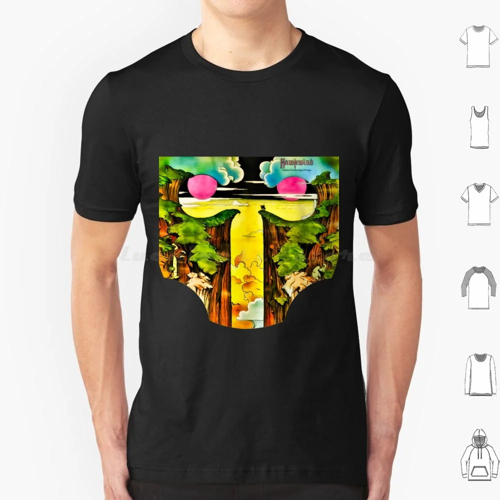 On The Of Time Back Cover T Shirt Cotton Men Women DIY Print Hawkwind Band Progressive Space Music Hawkwind Band Prog