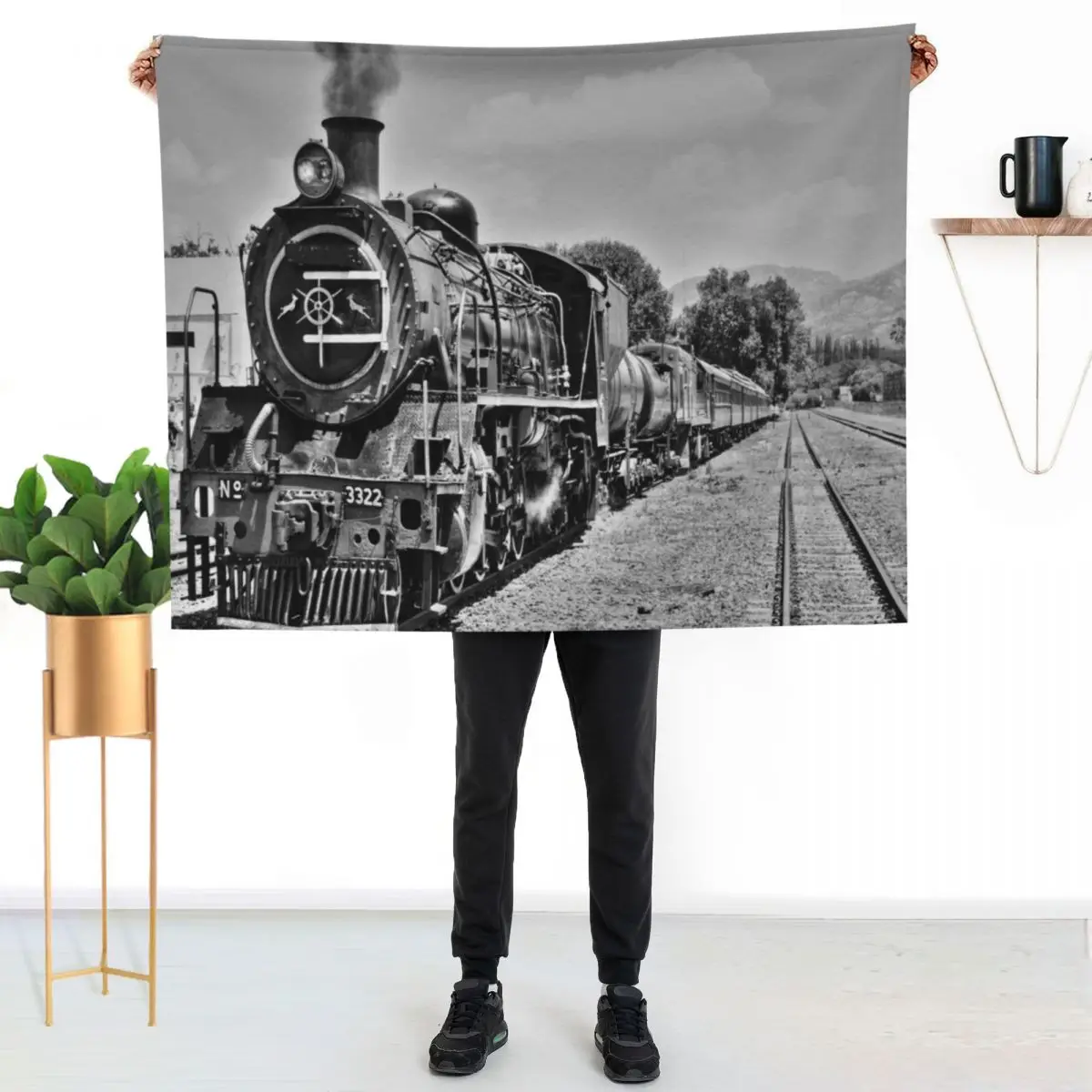 Steam locomotive from the good old days Throw Blanket Luxury Designer Nap funny gift Bed Fashionable Tourist Soft Plaid Blankets