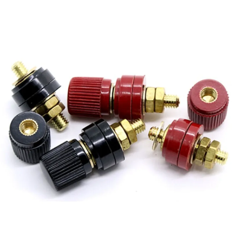 สีดำสีแดง M5 M6 M8 M10 Wire Binding โพสต์สกรูแบตเตอรี่ลิเธียมเชื่อมอินเวอร์เตอร์ Clamp แหล่งจ่ายไฟเชื่อมต่อ Terminal splice