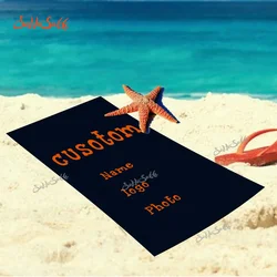 Personalized Custom Brand Logo Photo Beach Towel Summer Large Towels Bathroom Towel Swim Towels Quick Dry Birthday Vacation Gift