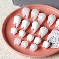 Chubby Tooth-Shaped Resin PendantDIYHandmade Earrings Ornament Accessories Handmade Beaded Necklace Material
