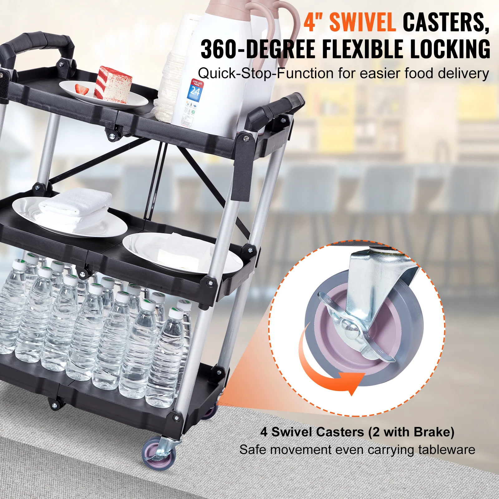 Organizer Kitchen Bathroom SucceBuy 3 Tier Folding Rolling Utility Cart Storage Shelf Movable Gap Rack Serving Cart Slim Slide