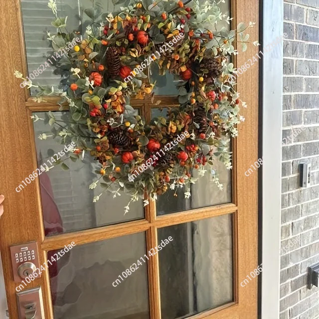 Autumn Pumpkin Berry Front Door Simulation Wreath Decoration FAutumn Wreath
