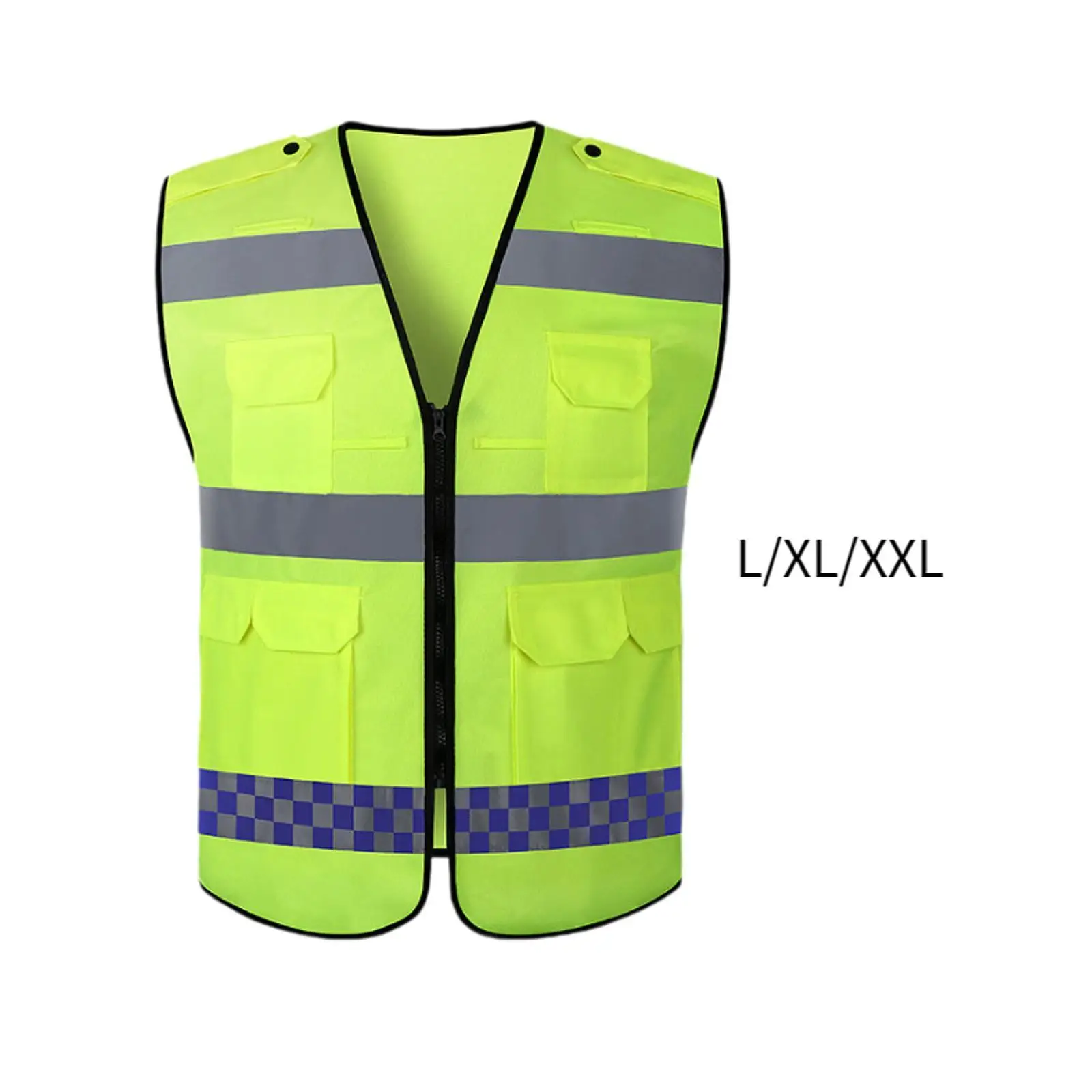 Reflective Safety Vest Versatile Men Women with Zipper Work Clothing High Visibility for Running Walking Cycling Biking Traffic