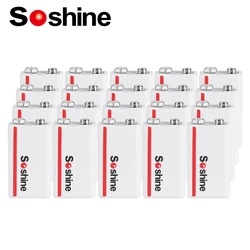 Soshine 9V 6F22 Rechargeable Battery 680mAh Li-Po Lithium Batteries for Smoke Alarm Multimeter Massager Toy 4 Years Shelf Life