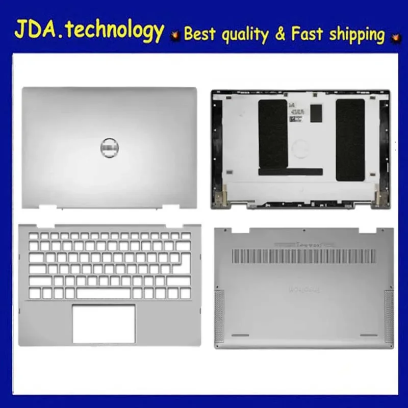 New/org For Dell Inspiron 13 7000 7300 7306 2-in-1 LCD back cover 0J4KX5 /Upper cover 0W3N1F /Bottom case 01PW1P,Silver