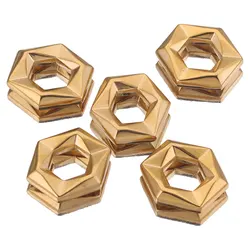 5pcs/Lot Stainless Steel Gold Color Large Hole Hexagon Faceted Spacer Beads Charms for Jewelry Making Supplies Material Waist