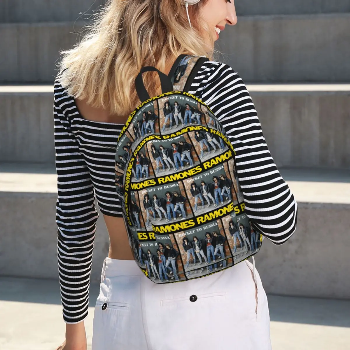 Members Band 80s Student Backpack School Bag Hiking Travel Daypack for Boys Girls Fashion Bookbag Shoulder Bags