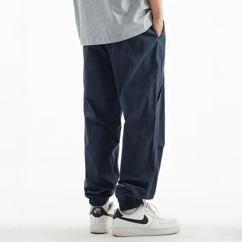 Plus-size all-in-one male teenagers loose straight leg sports casual pants 2024 new trend bunched feet pants and trousers